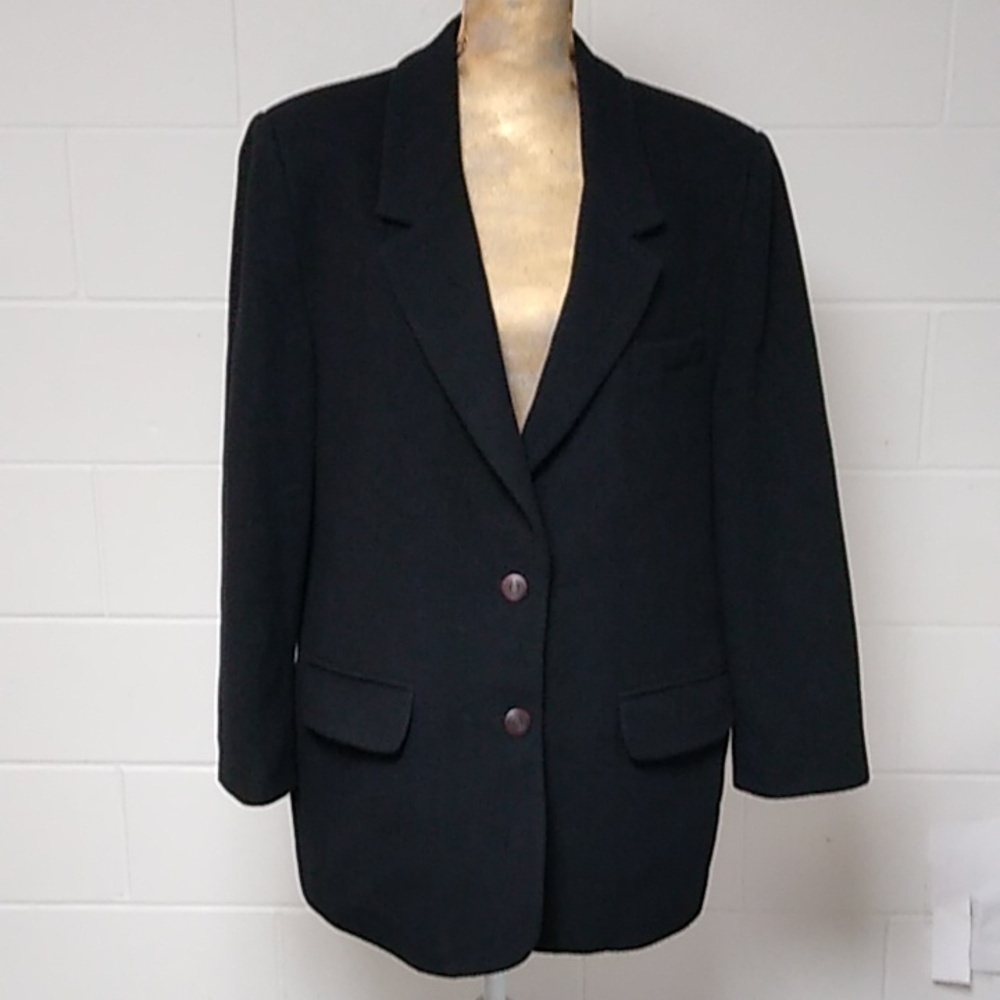 Tribal Classic Black Wool & Cashmere 2 Button, Pocketed, Blazer Jacket